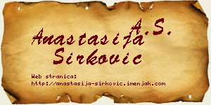 Anastasija Sirković vizit kartica